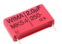 2,0uF 250V %10(2,0mF%10 250VDC Wima  MKS4)32x11x27mmPolyester Kondansatör