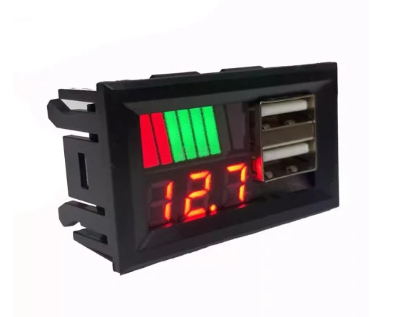 Dijital Voltmetre USB Çıkışlı Akü Göstergeli DC 12v - 3,5amp