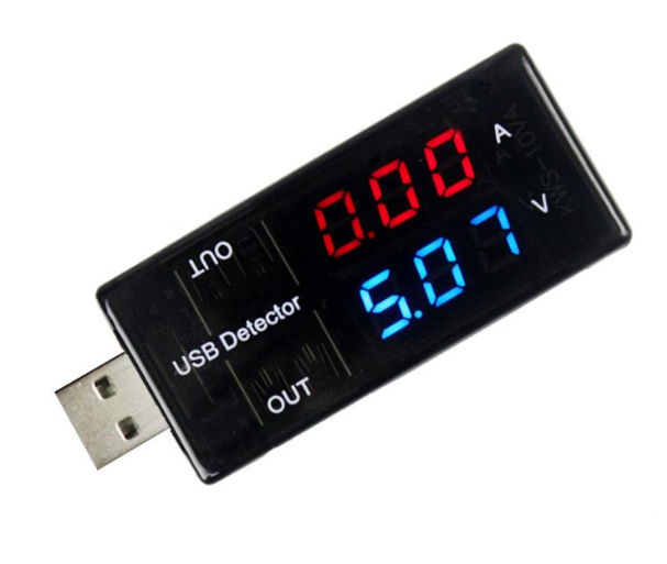 USB Akım Gerilim Test Cihazı Volt Amper Ölçer 2 Usb Çıkışlı