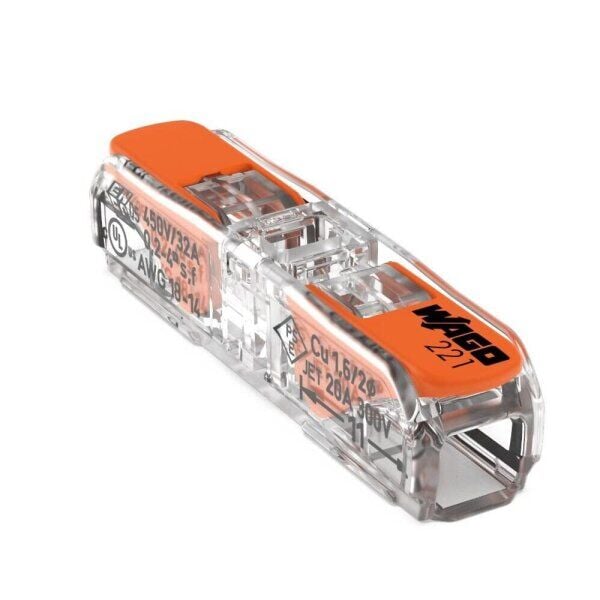 WAGO 221-2411 2’Li Tek Sıra 4MM Çok Amaçlı Buat Klemensi