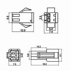 ATS-261J-0 JST SM 2P Kablolu Konnektor Takım