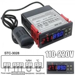 STC-3028 AC110-220V LCD Ekranlı Nem Sıcaklık Kontrol Modülü
