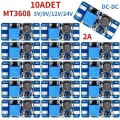 10 Adet MT3608 DC-DC 2A Ayarlanabilir Voltaj Yükseltici Kart