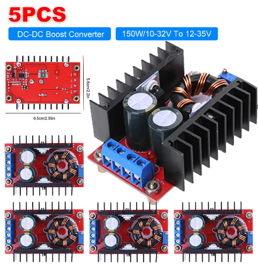 5 Adet 150W 6A DC-DC Boost Converter