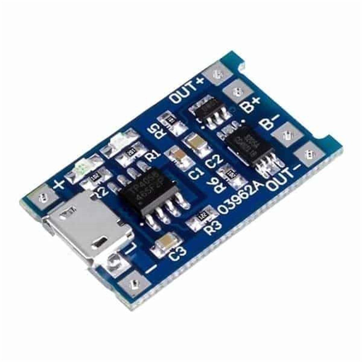 Tp4056 Lityum Pil Şarj Devresi 1A 18650 Mikro Usb