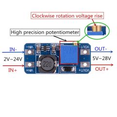MT3608 DC-DC 2A Ayarlanabilir Voltaj Yükseltici Kart