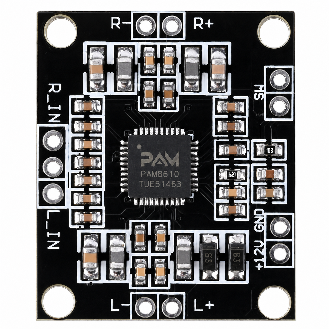 2x15W Amplifikatör Devresi 15W stereo PAM8610 Amfi - Amfi Ses Yükseltici