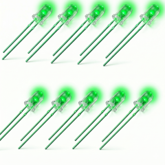 5mm Şeffaf Yeşil Diyot LED 10 Adet